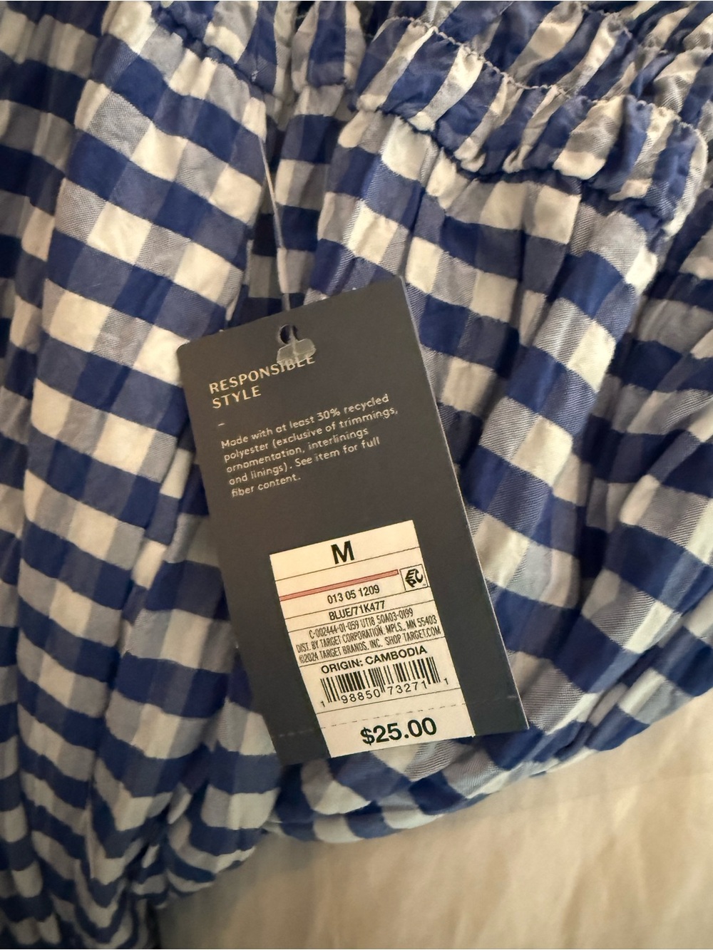 Universal Thread Blue & White Gingham Smocked Maxi Skirt - Picture 2 of 4